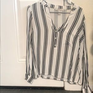 forever21 striped black and white blouse